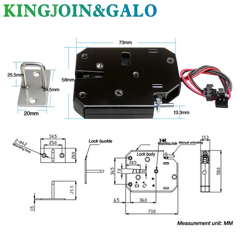 Custom made DC 12V 2A Solenóide Eletromagnético Controle Elétrico Armário Gaveta Lockers Lock trava