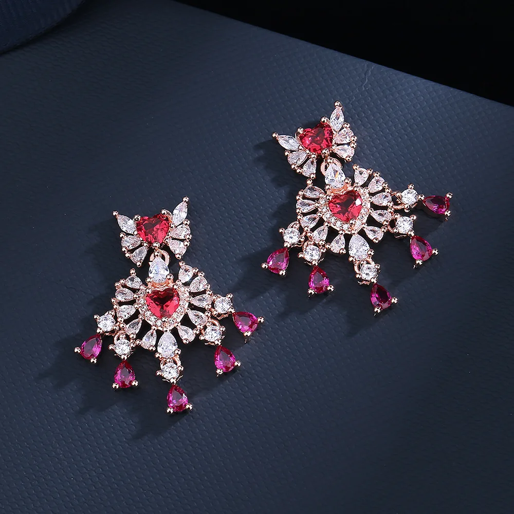 925 Silver Needle High Quality Long Water Drop Colorful Zircon Earrings For Women Luxury Dinner Party Engagement Jewelry Gift