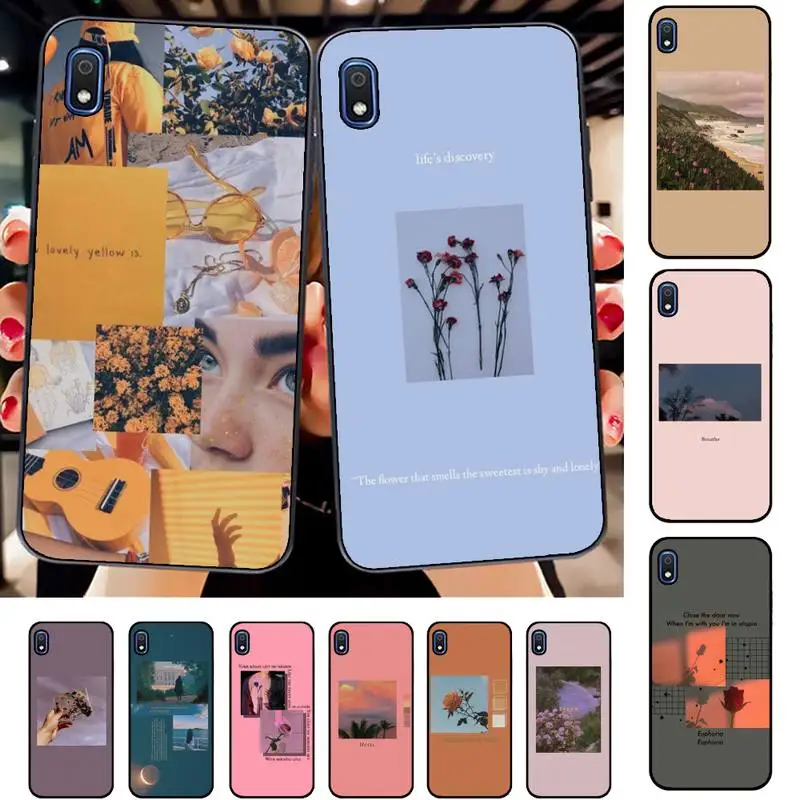 FHNBLJ Great Aesthetic art Pink Yellow Sunflower Rose Phone Case for Samsung A30s 51 71 10 70 20 40 20s 31 10s A7 A8 2018