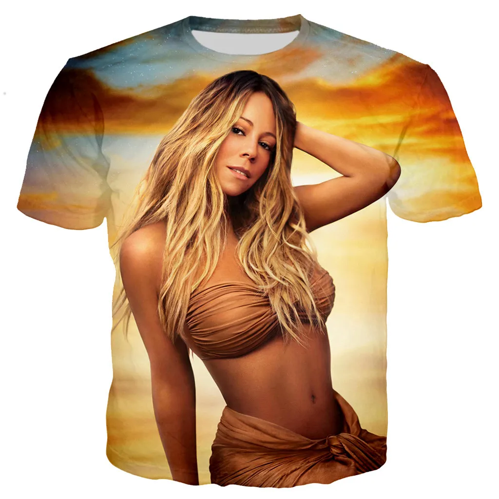 New Sexy Goddess Mariah Carey T-shirts Men Women New Fashion 3D Mariah Carey Printed T-shirt Casual Style Unisex Streetwear Tops