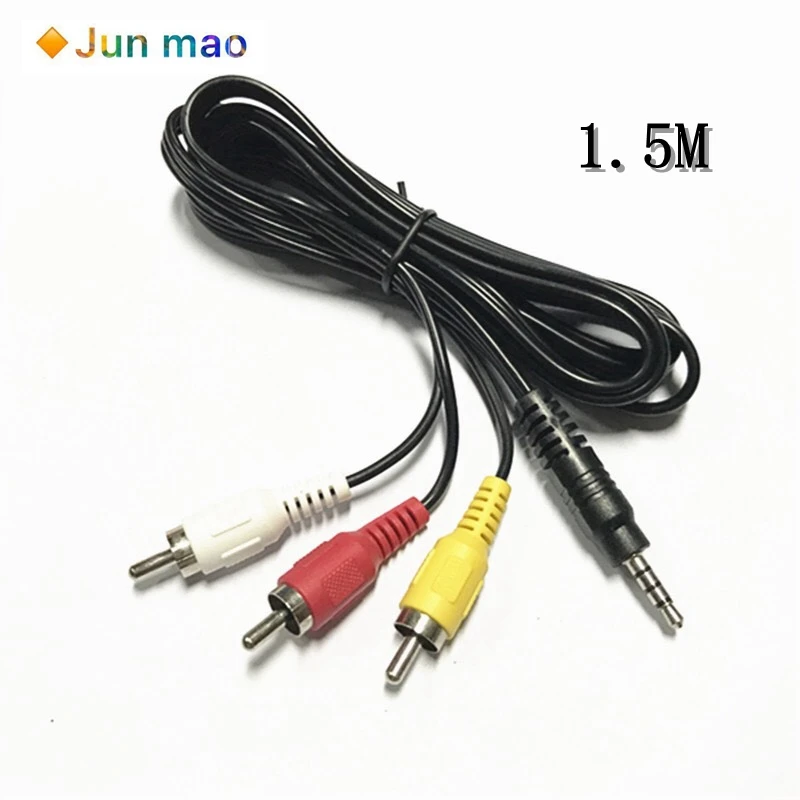 1PCS 3.5mm male to 3 lotus head male cable audio and video 1 minute 3av cable TV output 1 minute 3 lotus