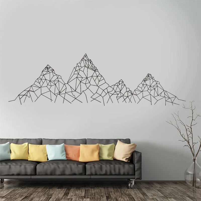 Geometric Mountain Groups Wall Decal Vinyl Home Decor Living Room Bedroom Wall Sticker Removable Murals Landscape Wallpaper S437