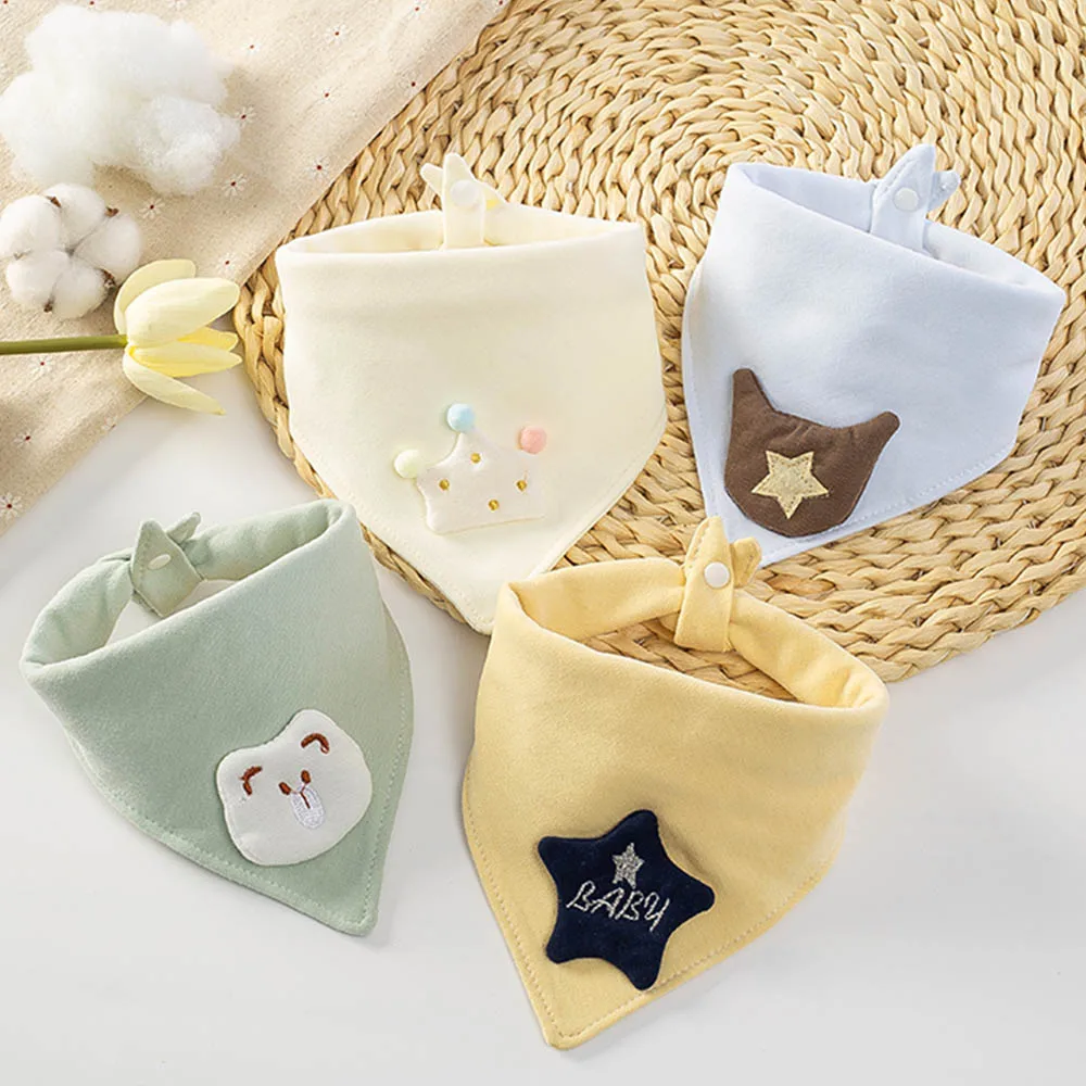 4 Pieces/Lot Baby Bibs Cotton Triangle Infant Feeding Burp Cloth Newborn Accessories Saliva Towel Baby Boy Girl Bandana Bibs image 6
