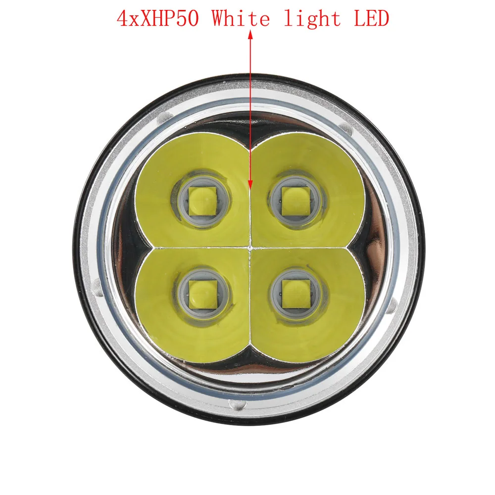 Новинка, фонарик для дайвинга 4xXHP5 0, фонарь IPX8 100 м для подводной ловли рыбы, тактический фонарь желтого/белого цвета, фонарь для подводного