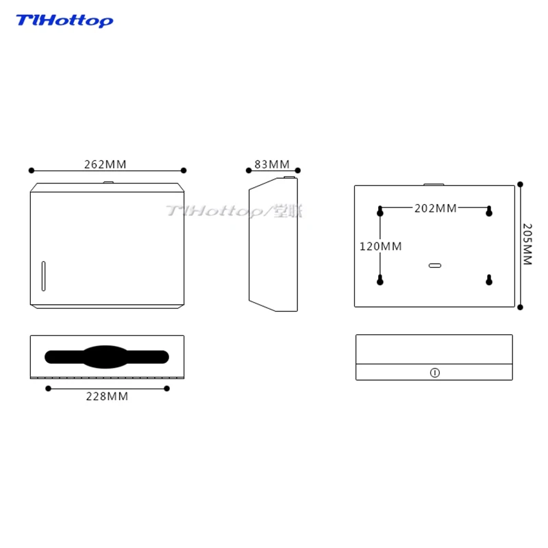 262*205*83mm Stainless Steel Manual Holder Dispenser Paper Towel Rack Butterfly Crown Gold Blue YH8013