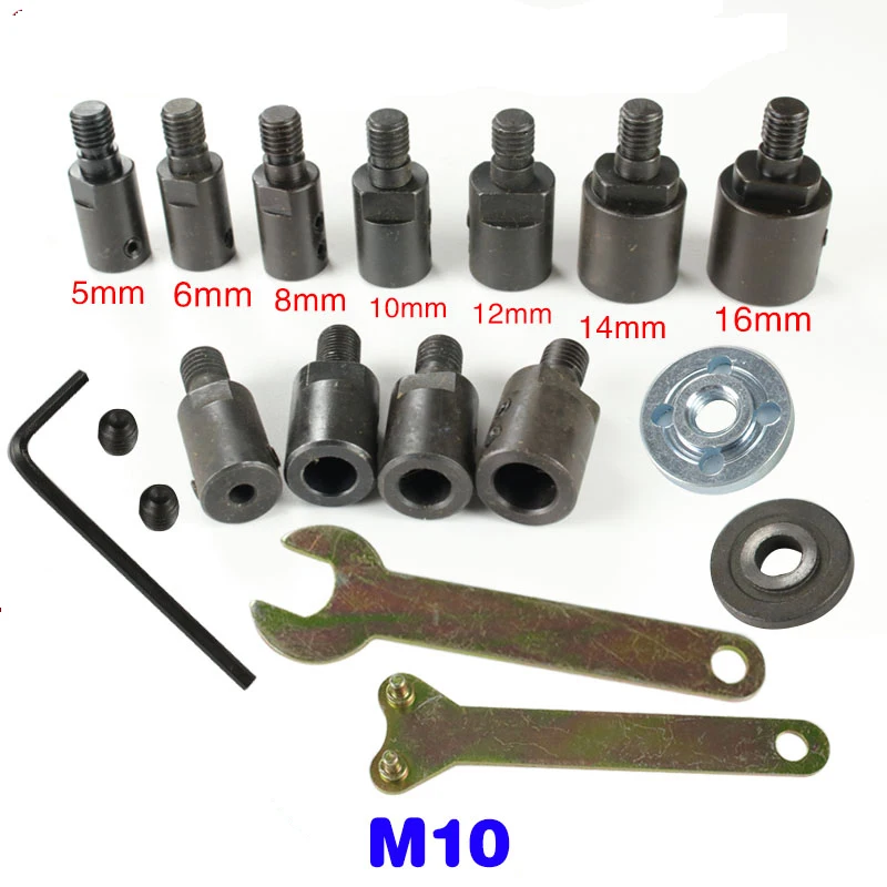 Saw Blade Adapter M10 5/8/10/12/14/16mm Drill Spindle Chuck Adapter Grinding Polishing Motor Shaft Connecting Rod Sleeve New!