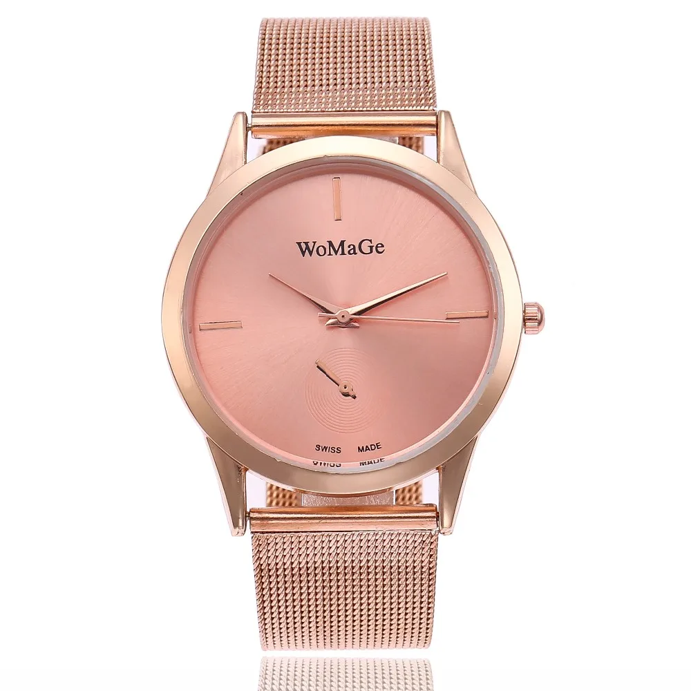 

Chinese Quartz Watches Women Gold Watches WOMAGE Luxury Brand Women Quartz Watches Mesh Band Watches The Best Selling Bracelet