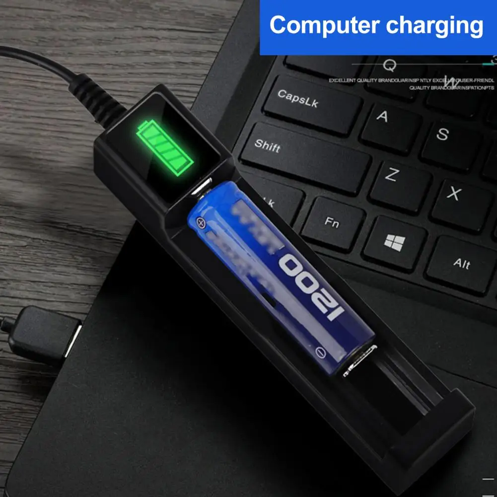 18650 Battery Charger AU/EU Plug 1 Slots Smart Charging Safety Fast Charge 18650 Li-ion Rechargeable Battery Charger