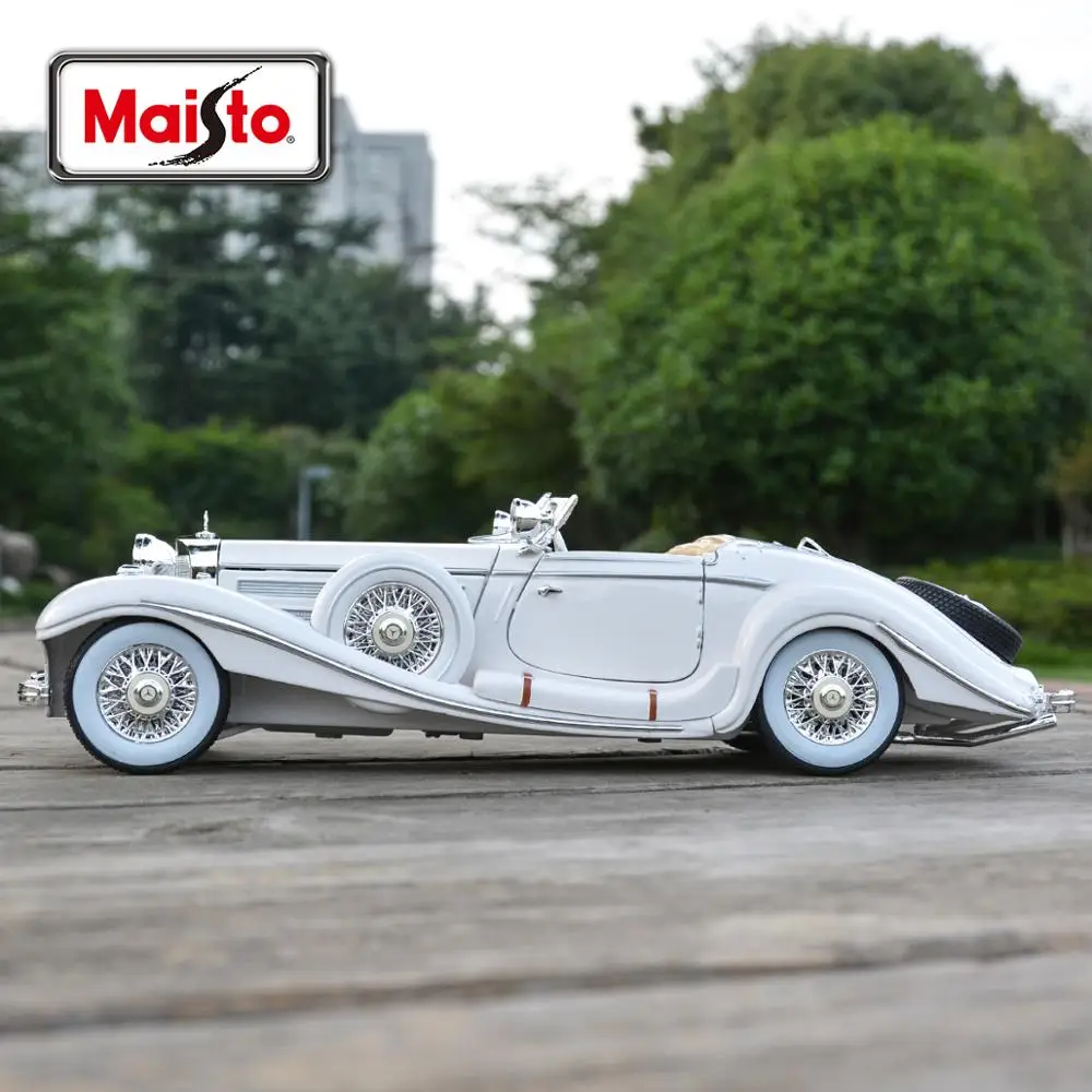 Maisto 1:18 1936 Mercedes Benz 500K Typ Special Roadster Static Die Cast Vehicles Collectible Model Car Toys