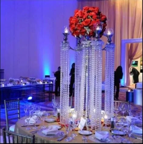 

10pcs) Tall Gold Mental Crystal Wedding Centerpiece Table Decoration Flower Stand for Tables