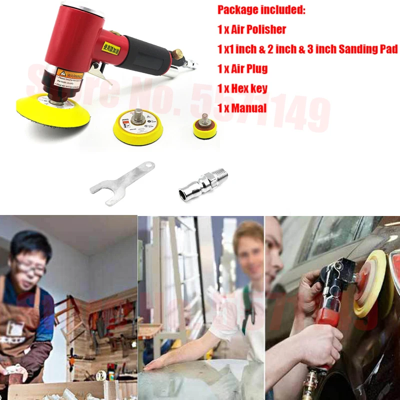 Mini Eccentric Air Angle Sander Grinder Polisher Elecentric Pneumatic Polishing Grinding Machine with 1inch 2inch 3inch Sanding