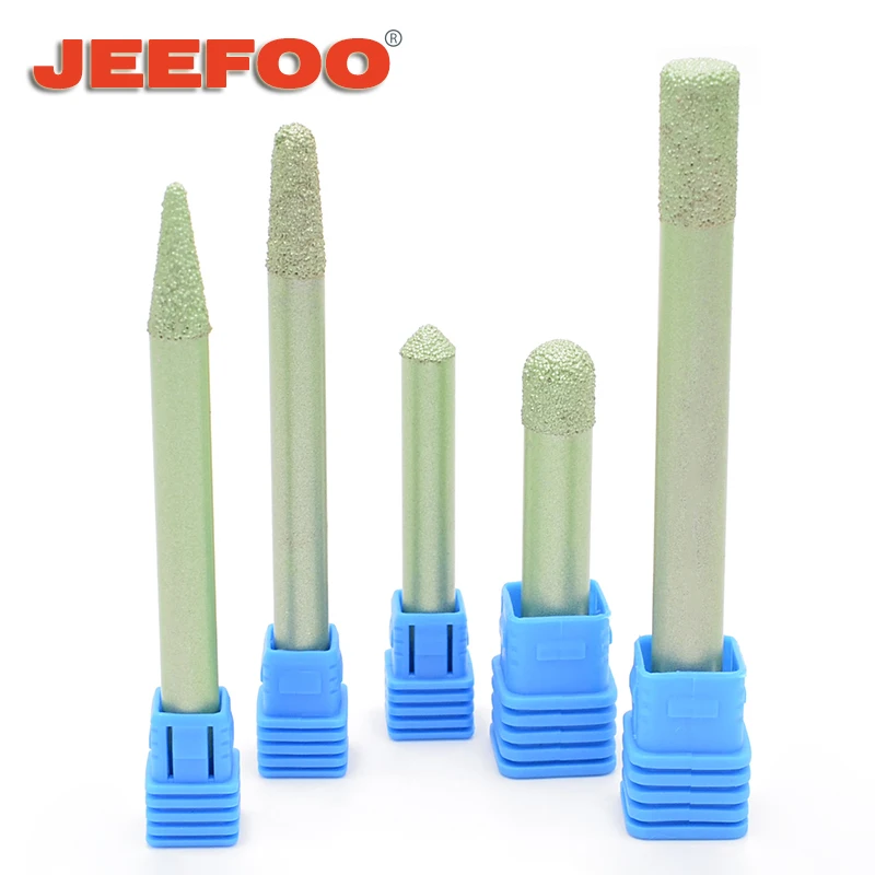 

CNC Vaccum Brazed Diamond Engraving Bits Router Bits Cylinder V Sharp End Mill Marble Granite Natural Stone 2pcs/lot