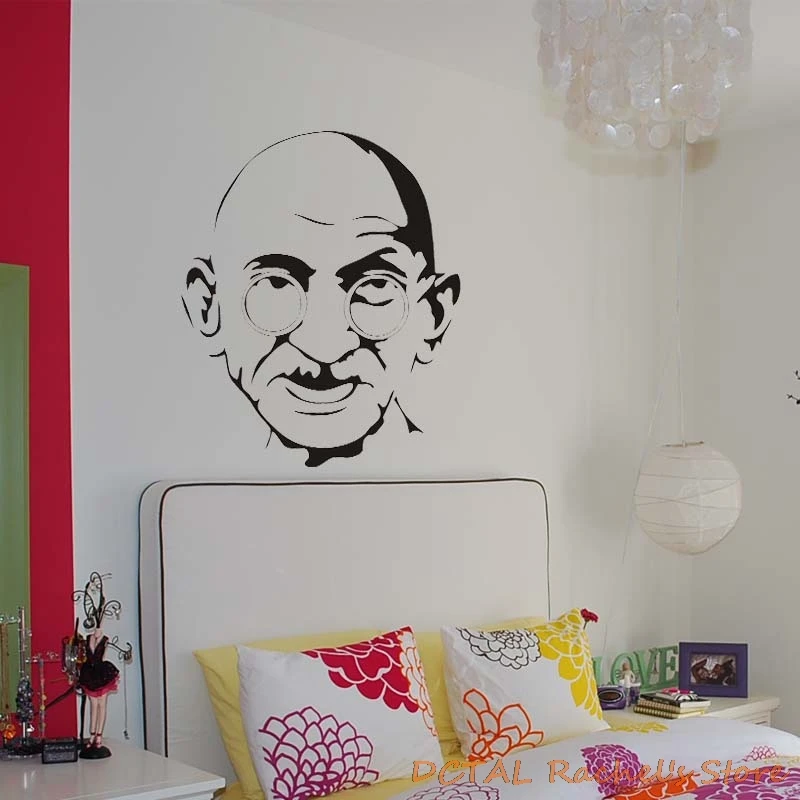 Mahatma Gandhi Wall Stickers Vinyl Celebrity Decal House Bedroom Decoration non-violent protest India