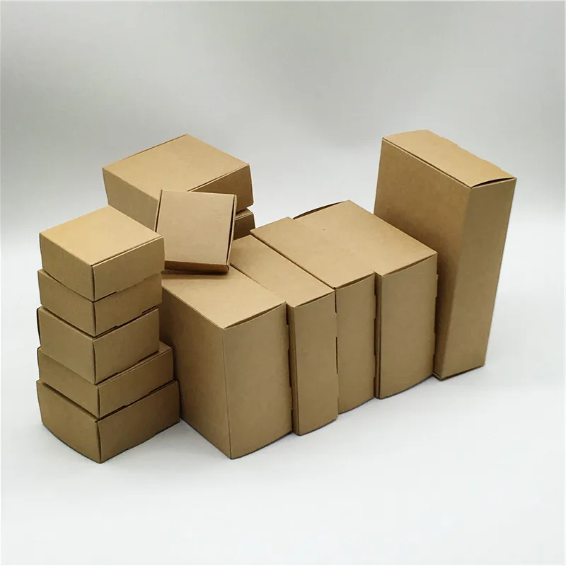 30Pcs Kraft Candy Big Paper Box With PVC Windows And Small Cute Boxes Birthday Party Supply Accessories Packaging Boxes