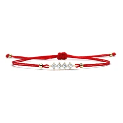 Trendy White CZ Luxury Strip Charm Bracelet Cubic Zirconia Simple Geometric Braided Rope Chain Bangle Women Jewelry Couple Gift