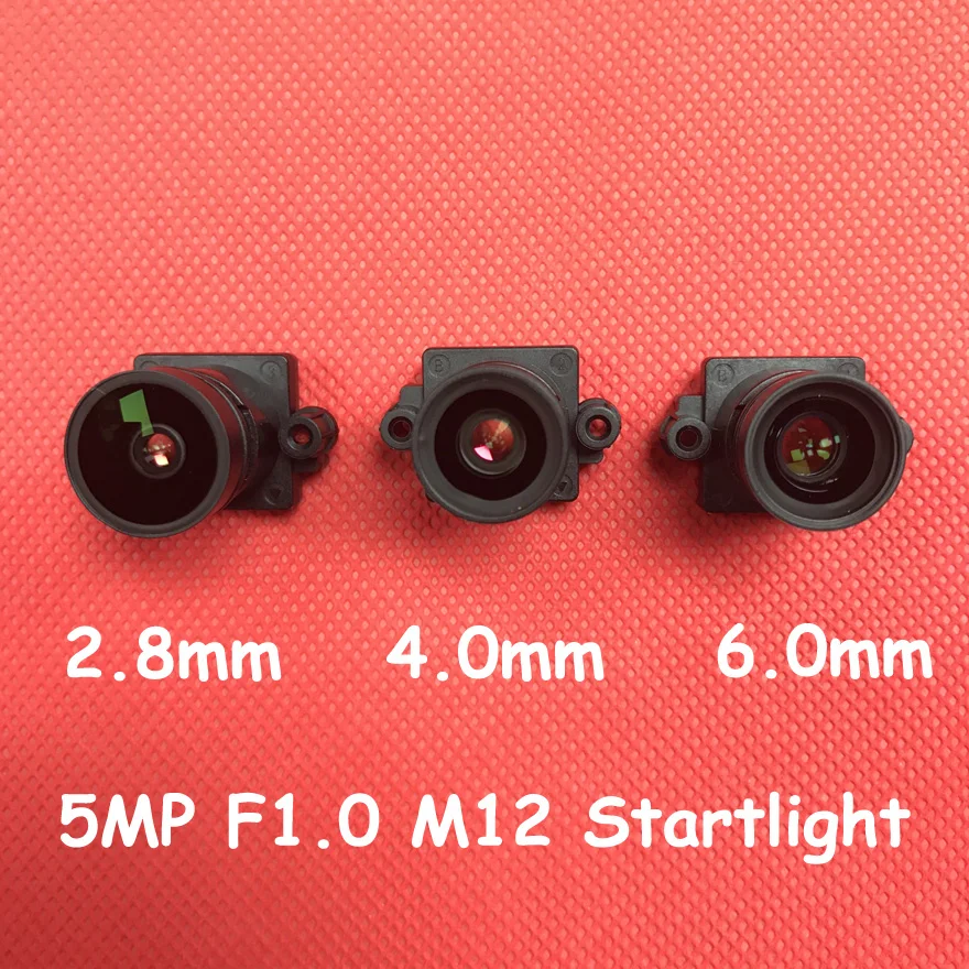 5.0 Megapixel F1.0 Aperture M12 Mount Fixed Iris 2.8mm 4mm 6mm Cctv Lens For Webcam Ir Filter Starlights Hd Video Surveillance