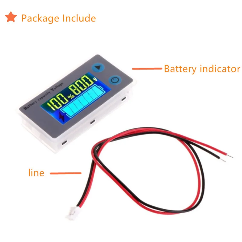 12V 24V 36V 48V 60V 72V universal battery indicator digital voltage tester LCD car lead-acid indicator low voltage buzzer alarm