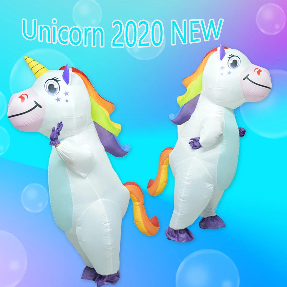 Unicorn Costume Inflatable Halloween  Boy Girl Women Pony Cosplay Carnival Party Funny Suit Purim Party Dress Adult Kids Men