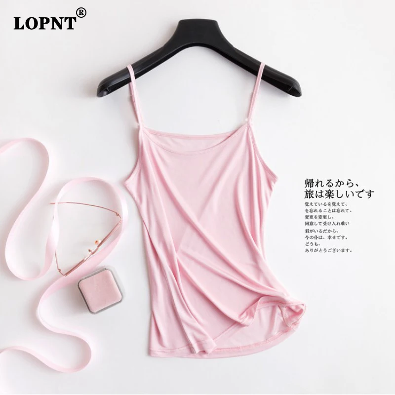 LOPNT Women's Nature Silk Halter Sexy Summer Camis Backless Fashion Casual Vest  Female Sleeveless Basic Tops Plus Size