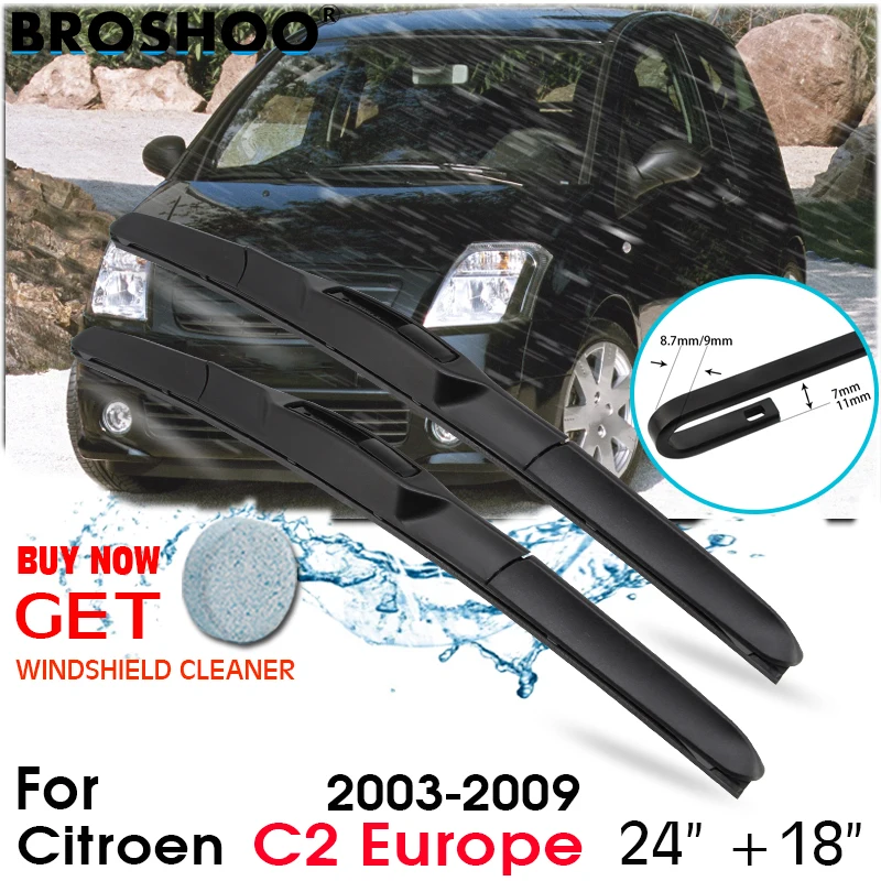 

Car Wiper Blade Front Window Windscreen Windshield Wipers Blades Auto Accessories For Citroen C2 Europe 24"+18" 2003-2009