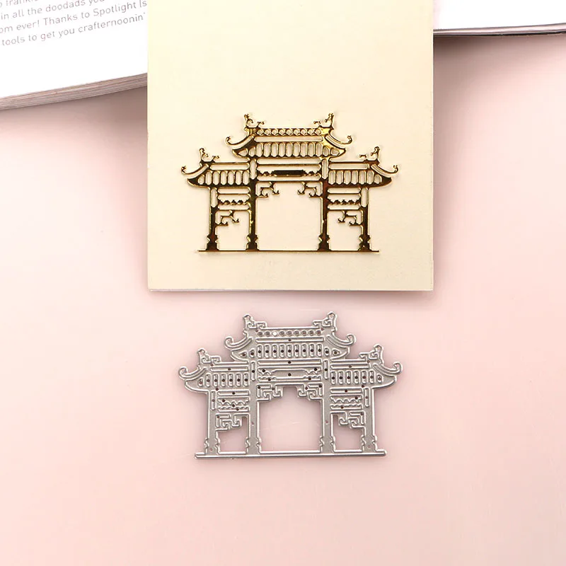 DUOFEN METAL CUTTING DIES tower pagoda and temple stencil DIY Scrapbook Paper Album 2020 new