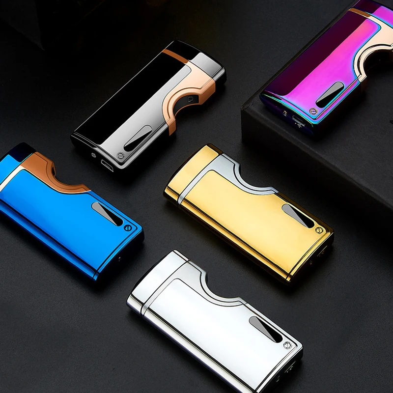 Creative Rechargeable USB Lighter Unusual Flameless Plasma Igniter cool gadgets Infrared Induction Dual Arc Electric Lighters