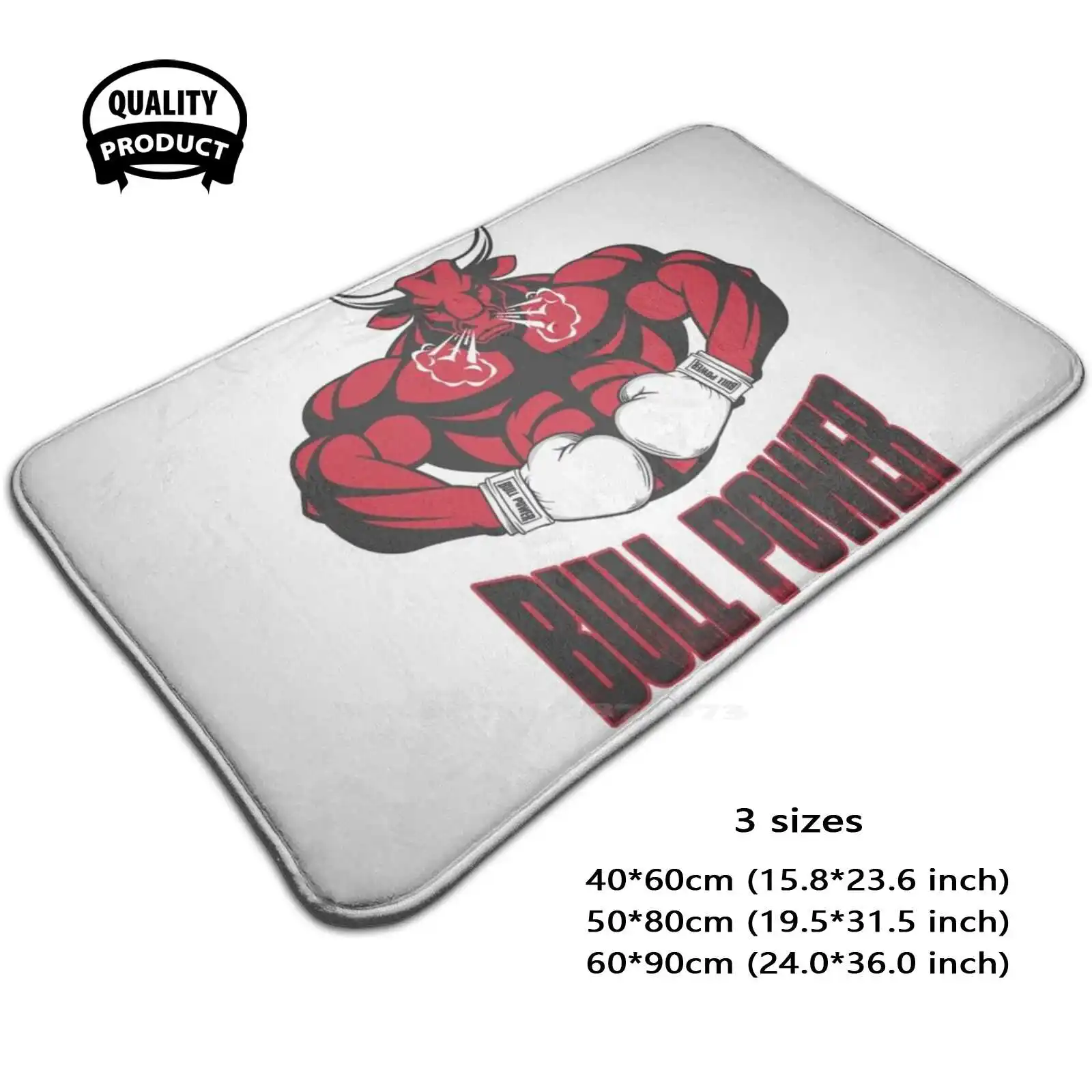 Bull Power White Soft Cushion Home Carpet Door Mat Car Rug Gym Bodybuilding Kickboxing Workout Athletic