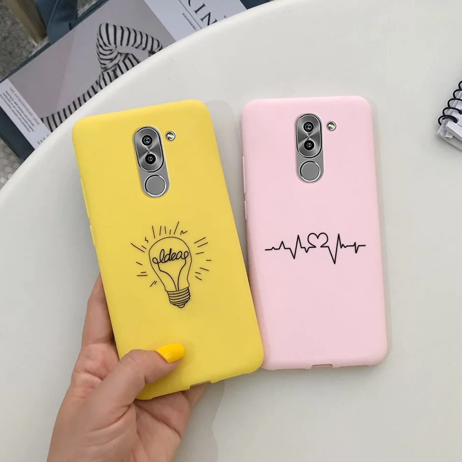 Silikonowe etui Candy do Huawei GR5 2017 Back Cover Lovely Heart Pattern Case do Huawei Mate 9 Lite Cases Couque Honor 6X Funda — zdjęcie 6