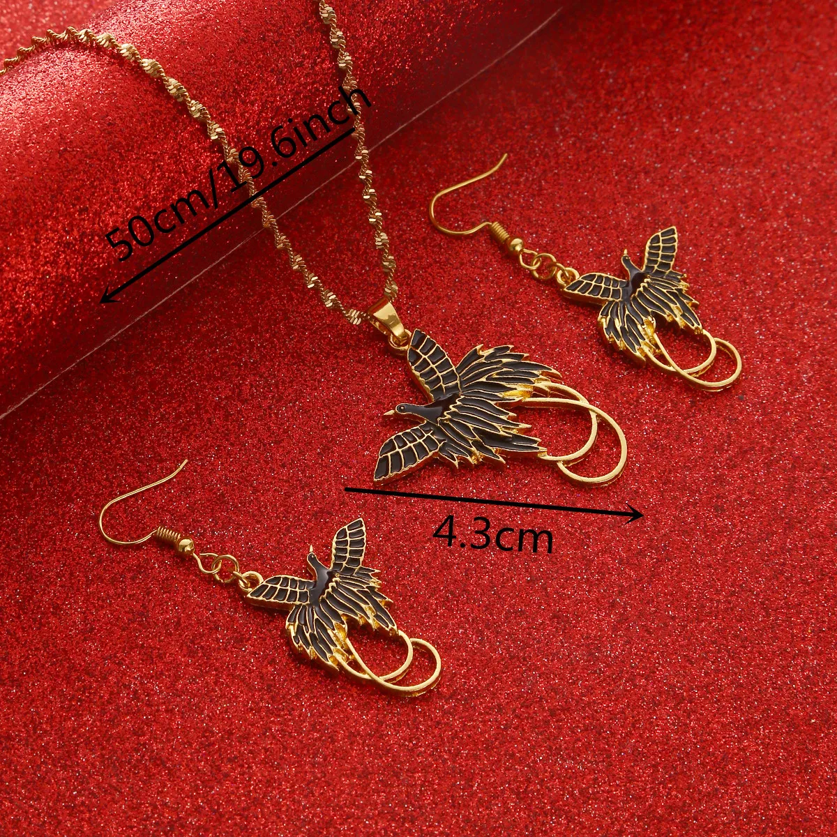 PNG Bird Necklace Earrings Sets for Women Gold Color Papua New Guinea Party Jewelry Style