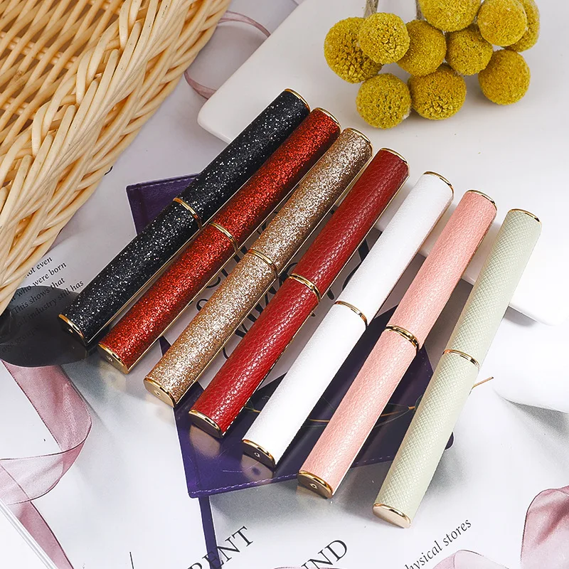 10pcs/lot Shiny Long Tube Lipstick Tube Top Grade Lip Balm Sub Package DIY Empty High-end PU Lipstick Container - Detail 1