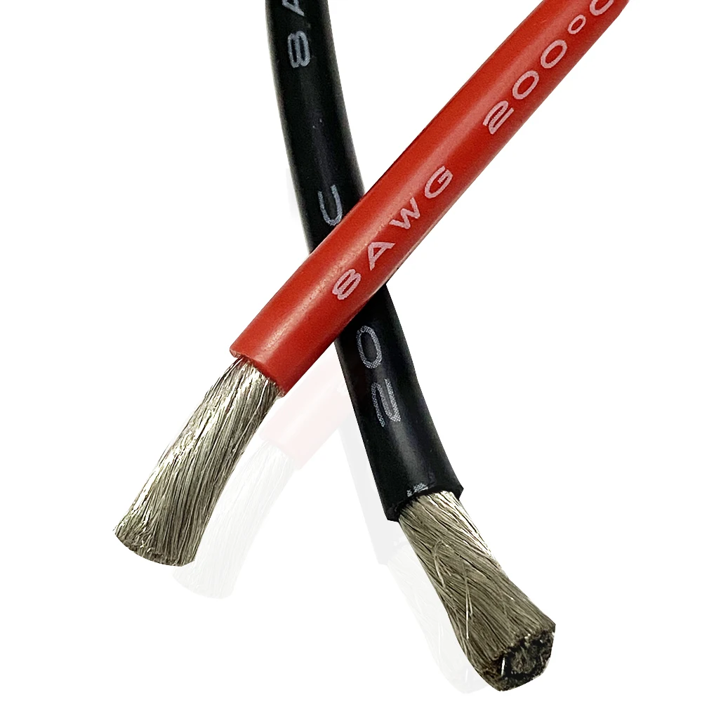 كابل توصيل Pwer المرن كابل السيليكون سلك البطارية 12AWG 14AWG 16 AWG 18AWG 20AWG 22AWG 24AWG 26AWG 30AWG تمديد الحبل