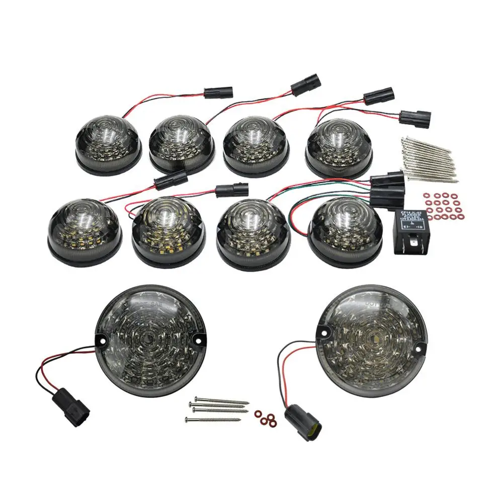 

10pcs Smoked Lens LED Fog Lamp Reversing Light Brake lights Clearance Light For Land Rover Defender 90/110 1990-2016