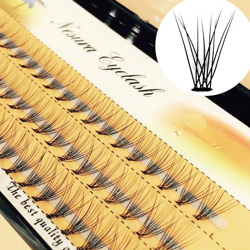 นุ่มนวล10D ขนตา60ชิ้นกลุ่ม Natural Eyelash Extension รัสเซีย Volume Cilia Nesura ขนตา Make Up Tool