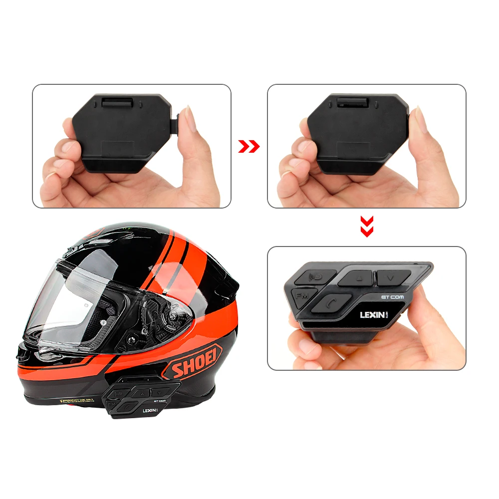 LEXIN-Juego de Clip de Metal para motocicleta, accesorios para LX-ET COM, intercomunicador Bluetooth para casco, 1 unidad