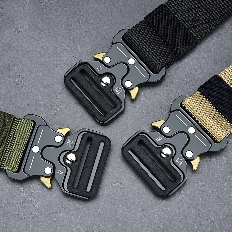 

New Men's belt outdoor hunting metal tactical belt multi-function alloy buckle high quality Marine Corps canvas belt for men