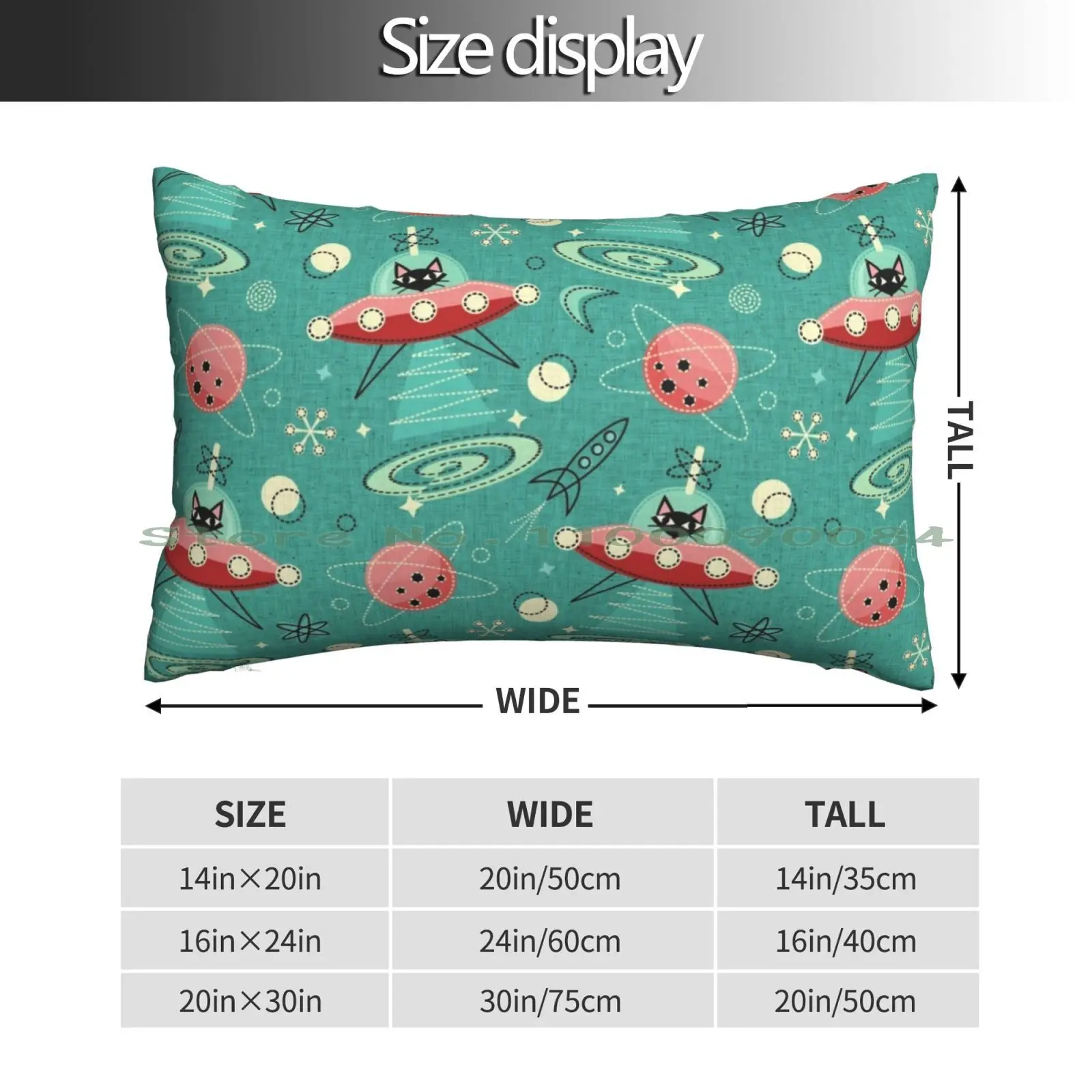 My Kitty Drives A Ufo / Atomic Space Cat ?studioxtine Pillow Case 20x30 50*75 Sofa Bedroom Ocean Sea Blue Skull Funny Water