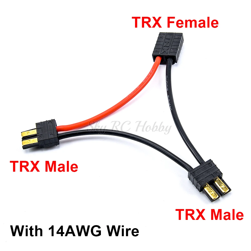 XT90 XT90S MPX TRX JST 수-암 직렬 병렬 배터리 어댑터 커넥터, 12AWG / 14AWG RC 연결 케이블 포함, 1 개