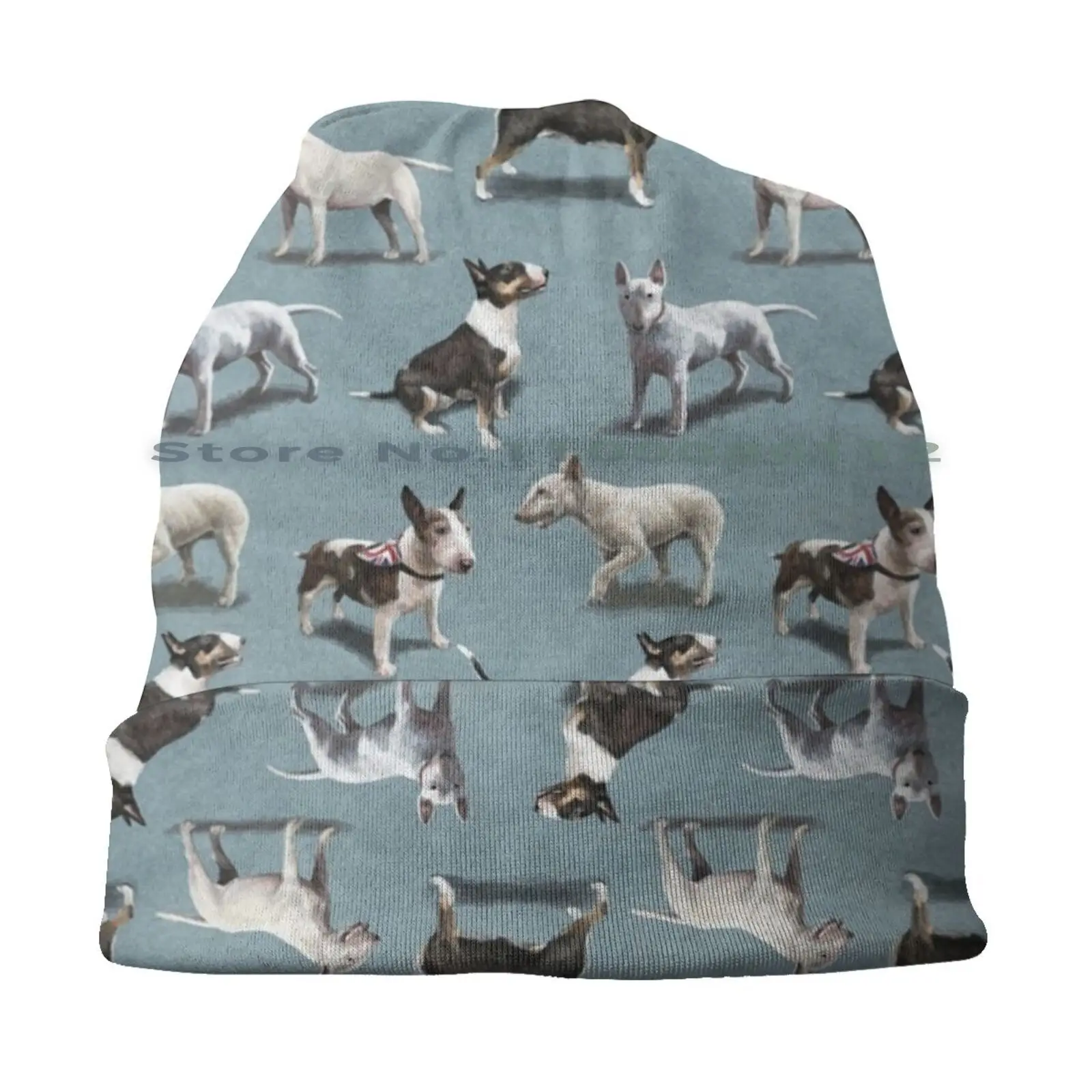 The Bull Terrier Beanies Knit Hat Bullterrier Bull Terrier English Terriers Dog Puppy Staffy Pitbull Mastiff Breed Brimless