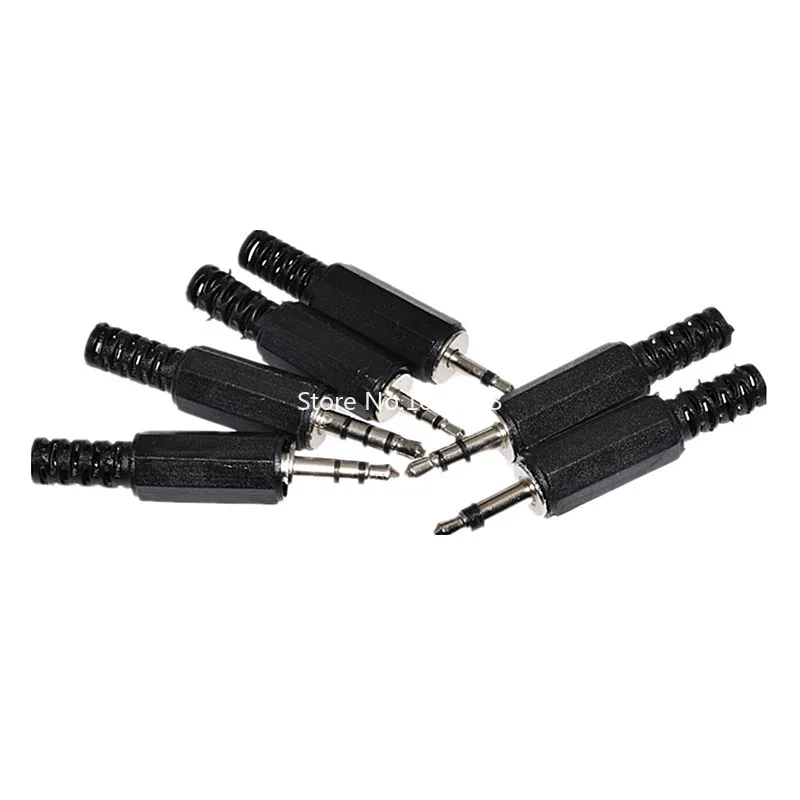10PCS/Lot 3.5mm HeadPhone Connector Male Mono Channel Two Channel Audio Jack Plug 3.5 Mm With Black Plastic Housing