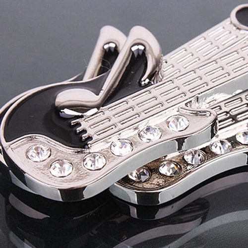 2020 Fashion Mini Guitar Pendant Rhinestone Key Ring Chain Keyring Keychain Gift sleutelhanger porte clef брелок для ключей