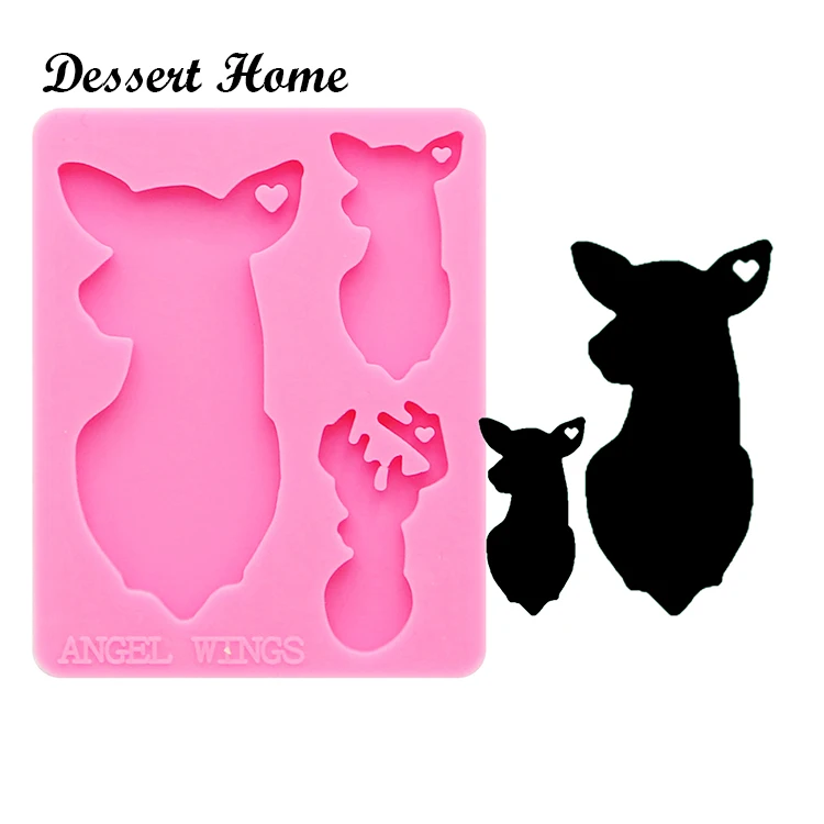 DY0146 UV Resin Silicone deer family Mold Epoxy Resin Molds For DIY Keychain Jewelry Making Tools resin moose moldes