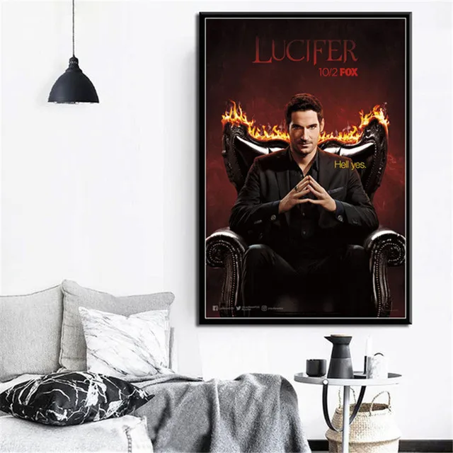 New Lucifer Tv Series Show New Season Star Poster And Prints Oil Painting Canvas Wall Art Pictures Living Room Home Decoration