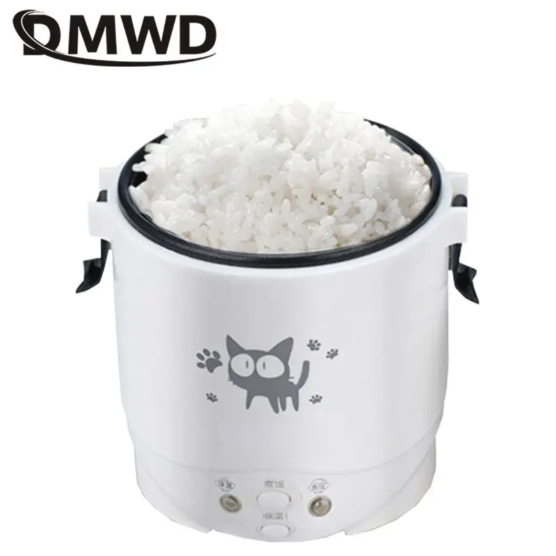 DMWD Electric Rice Cooker For Dormitory Travel Portable Soup Pot Multicookings lunch box For Household 220V /Car 12V /Truck 24V