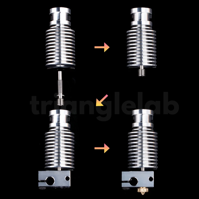 C Trianglelab Hemera HOTEND Heatbreak Hemera V6 HOTEND Hemera Heat braak Hemera dissipatore di calore produzione speciale