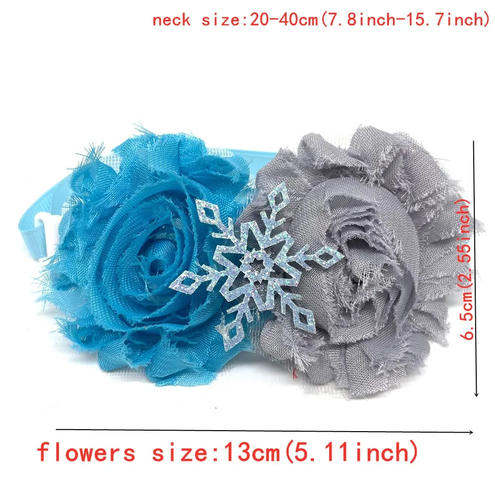 50/100pcs Winter Style Dogs Pet Grooming Accessories Puppy Doggy Holiday Party Snowflake Neckties for Small Dog Grooming Product