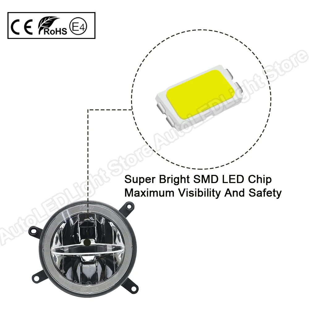 2Pcs For 2005 2006 2007 2008 2009 Ford Mustang GT 2005 2006 2007 2008 2009 LED Bumper Fog Lamp Daytime Running DRL Light