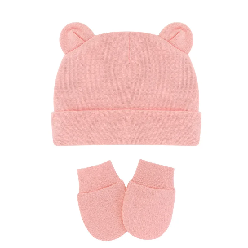 Custom Baby Suit Baby Bear Hat & Mittens Personalised Baby Boy Baby Cap Anti-Scratch Gloves Set Newborn Baby Hat & Gloves