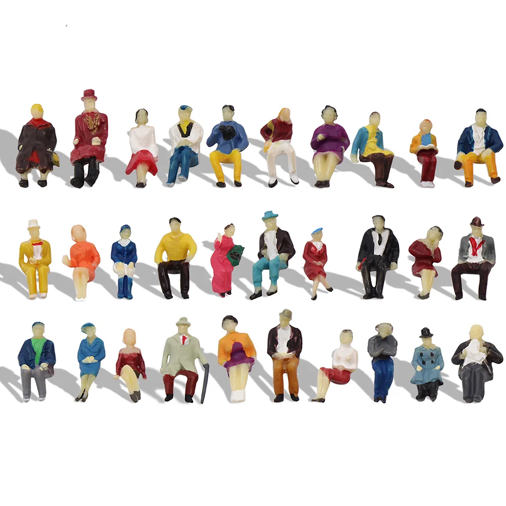 Evemodel P8711 60pcs Model HO Gauge 1:87 Seated People Sitting Figures 30 Different Poses