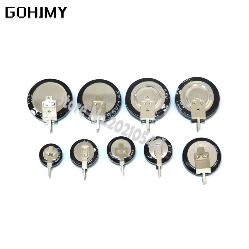 1PCS V type 5.5V Super capacitor 0.1F 0.22F 0.33F 0.47F 1F 1.5F 4.0F Button Farad capacitor