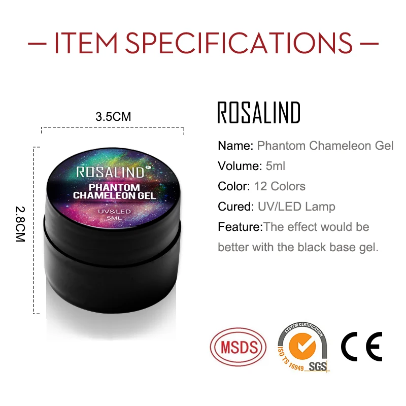 ROSALIND Gel Nagellack Phantom Chameleon Hybrid Lacke Set Maniküre Dekoration Basis Top Für Nägel UV LED Lampe Art Lack